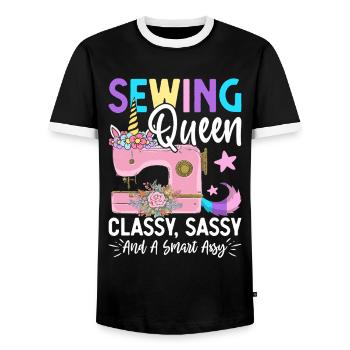 Couture Reine Chic Impertinent Et Un Peu Assy Égout - T-shirt contrasté Homme - noir/blanc - Devant - AI Model Female 172 light (172cm) & AI Model Male 178 light (178cm)