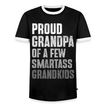 Grand-père Grand-père Pops Grand-parent - T-shirt contrasté Homme - noir/blanc - Devant - AI Model Female 172 light (172cm) & AI Model Male 178 light (178cm)
