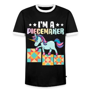 Quilt Lover Knitting Sewing Girl I'm A Piecemaker - Männer Kontrast-T-Shirt - Schwarz/Weiß - Vorne - AI Model Female 172 light (172cm) & AI Model Male 178 light (178cm)