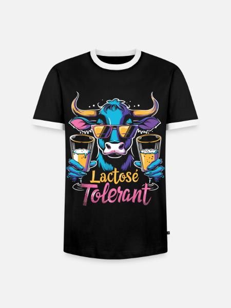 Laktose tolerant - Männer Kontrast-T-Shirt - Schwarz/Weiß