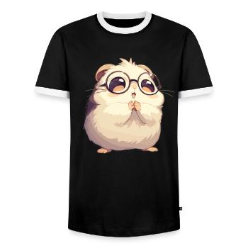 Lemmings Lemming - Men's Ringer Shirt - black/white - Front - AI Model Female 172 light (172cm) & AI Model Male 178 light (178cm)