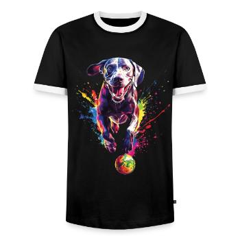 Weimaraner - Männer Kontrast-T-Shirt - Schwarz/Weiß - Vorne - AI Model Female 172 light (172cm) & AI Model Male 178 light (178cm)