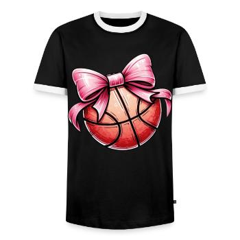 Coquette noeud basketteur Basketteur Fête des Mères Rose - T-shirt contrasté Homme - noir/blanc - Devant - AI Model Female 172 light (172cm) & AI Model Male 178 light (178cm)