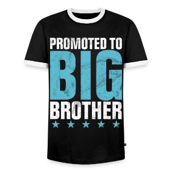 Sister Brother Matching Siblings Twins - Men's Ringer Shirt - black/white - Front - AI Model Female 172 light (172cm) & AI Model Male 178 light (178cm)