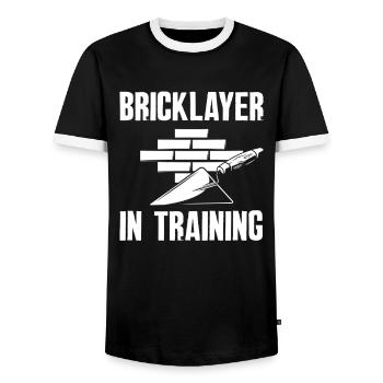 Bricklayer in training Future craft - Men's Ringer Shirt - black/white - Front - AI Model Female 172 light (172cm) & AI Model Male 178 light (178cm)