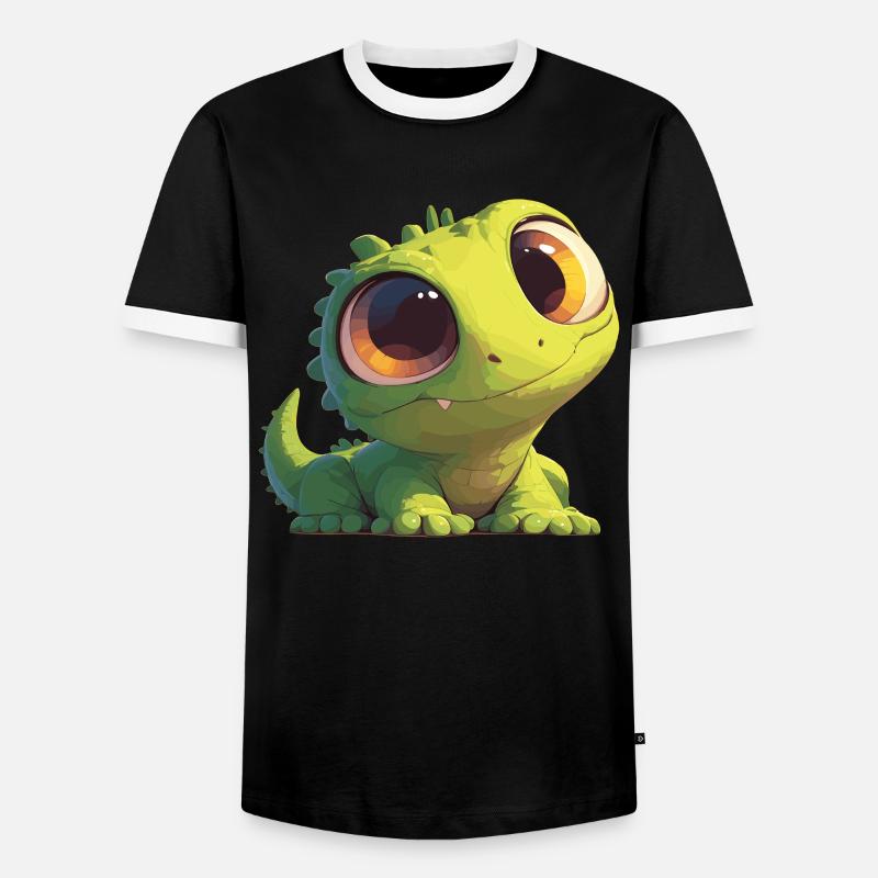 Eidechsen Eidechse - Männer Kontrast-T-Shirt - Schwarz/Weiß