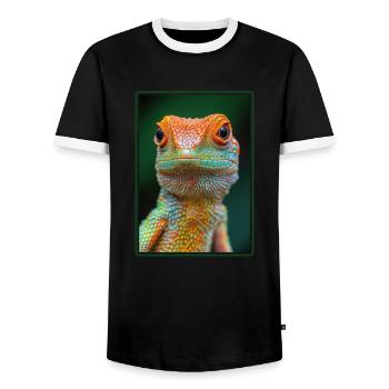 Lizards Lizard - Men's Ringer Shirt - black/white - Front - AI Model Female 172 light (172cm) & AI Model Male 178 light (178cm)