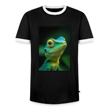 Lézards Lézard - T-shirt contrasté Homme - noir/blanc - Devant - AI Model Female 172 light (172cm) & AI Model Male 178 light (178cm)