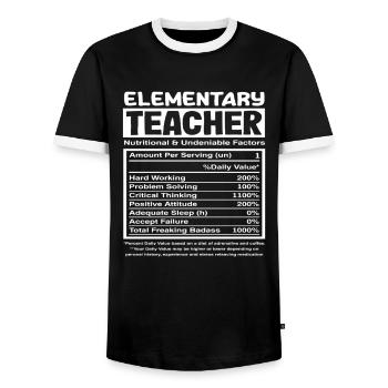 Primary school teachers - indisputable factors of the - Men's Ringer Shirt - black/white - Front - AI Model Female 172 light (172cm) & AI Model Male 178 light (178cm)