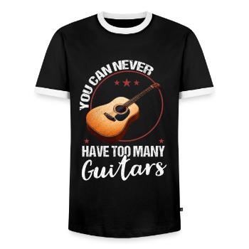 Guitarist Guitarist Musician Guitar Music - Men's Ringer Shirt - black/white - Front - AI Model Female 172 light (172cm) & AI Model Male 178 light (178cm)