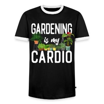 Plant Lover Gardening Gardening Is - Men's Ringer Shirt - black/white - Front - AI Model Female 172 light (172cm) & AI Model Male 178 light (178cm)