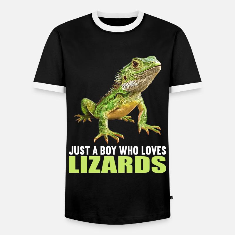 Eidechsen Eidechse - Männer Kontrast-T-Shirt - Schwarz/Weiß