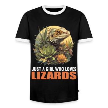 Lézards Lézard - T-shirt contrasté Homme - noir/blanc - Devant - AI Model Female 172 light (172cm) & AI Model Male 178 light (178cm)