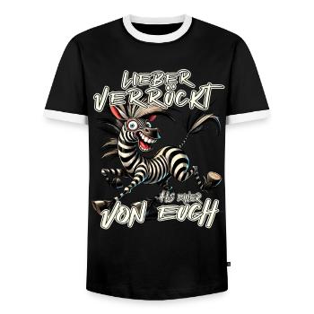 Zèbre Mieux fou que l’un d’entre vous - T-shirt contrasté Homme - noir/blanc - Devant - AI Model Female 172 light (172cm) & AI Model Male 178 light (178cm)