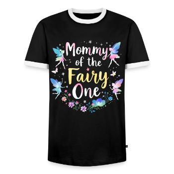 Maman de la Fée - T-shirt contrasté Homme - noir/blanc - Devant - AI Model Female 172 light (172cm) & AI Model Male 178 light (178cm)