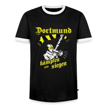 Dortmund kämpfen und siegen No II - Männer Kontrast-T-Shirt - Schwarz/Weiß - Vorne - AI Model Female 172 light (172cm) & AI Model Male 178 light (178cm)