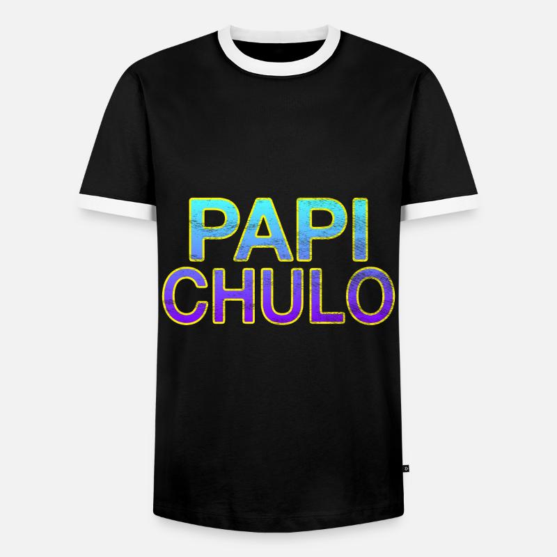 Papi Chulo - Stylish lettering - Men's Ringer Shirt - black/white