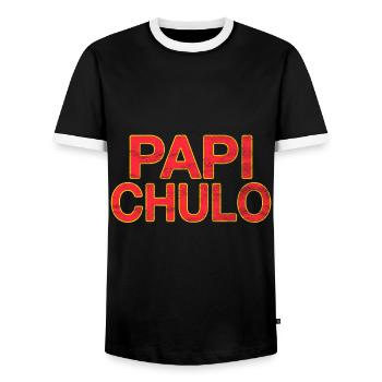 Papi Chulo - T-shirt contrasté Homme - noir/blanc - Devant - AI Model Female 172 light (172cm) & AI Model Male 178 light (178cm)