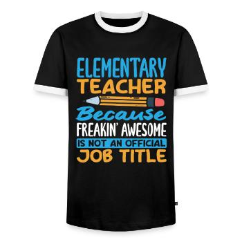 Grundschullehrer, Weil Er Verdammt Gut Ist - Männer Kontrast-T-Shirt - Schwarz/Weiß - Vorne - AI Model Female 172 light (172cm) & AI Model Male 178 light (178cm)