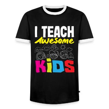 Grundschullehrerin I Teach Awesome Kids - Männer Kontrast-T-Shirt - Schwarz/Weiß - Vorne - AI Model Female 172 light (172cm) & AI Model Male 178 light (178cm)