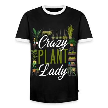 Amateur de plantes jardinage plante folle - T-shirt contrasté Homme - noir/blanc - Devant - AI Model Female 172 light (172cm) & AI Model Male 178 light (178cm)