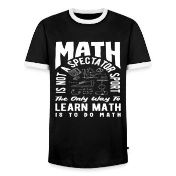 Math Teacher Math Gift - Men's Ringer Shirt - black/white - Front - AI Model Female 172 light (172cm) & AI Model Male 178 light (178cm)