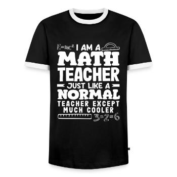 Math Teacher Math Gift - Men's Ringer Shirt - black/white - Front - AI Model Female 172 light (172cm) & AI Model Male 178 light (178cm)