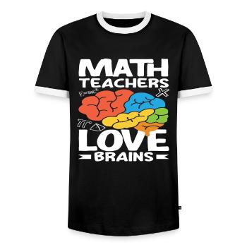 Math Teacher Math Gift - Men's Ringer Shirt - black/white - Front - AI Model Female 172 light (172cm) & AI Model Male 178 light (178cm)