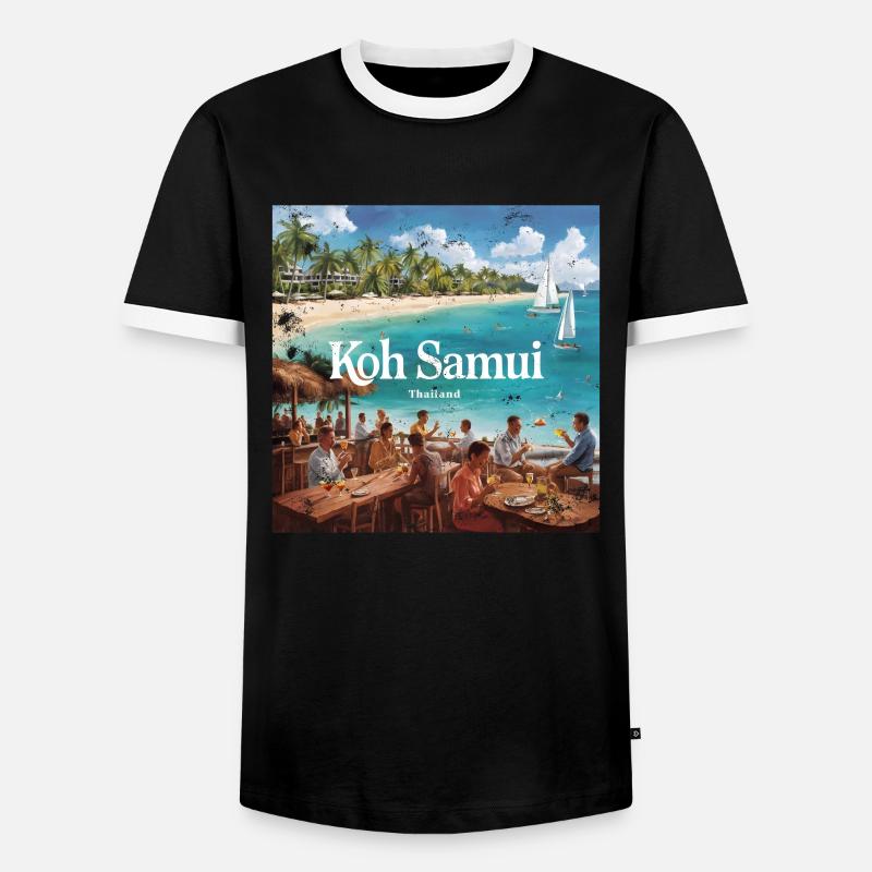 Koh Samui - Men's Ringer Shirt - black/white