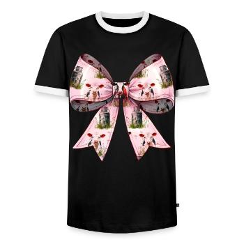 Coquette Bow Vache Fermier Lait Laitier Fermier - T-shirt contrasté Homme - noir/blanc - Devant - AI Model Female 172 light (172cm) & AI Model Male 178 light (178cm)