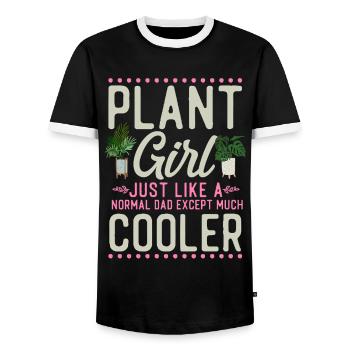 Plant Lover Gardening Girl Plant - Männer Kontrast-T-Shirt - Schwarz/Weiß - Vorne - AI Model Female 172 light (172cm) & AI Model Male 178 light (178cm)