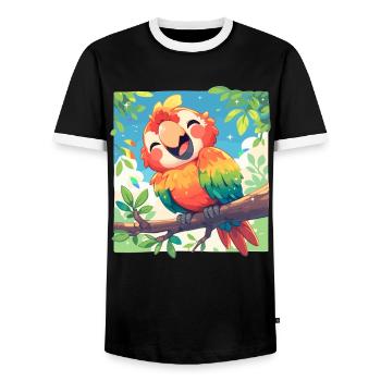 Aras Ara - Männer Kontrast-T-Shirt - Schwarz/Weiß - Vorne - AI Model Female 172 light (172cm) & AI Model Male 178 light (178cm)