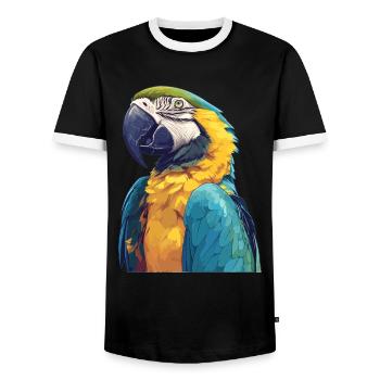 L’ère de l’ara - T-shirt contrasté Homme - noir/blanc - Devant - AI Model Female 172 light (172cm) & AI Model Male 178 light (178cm)