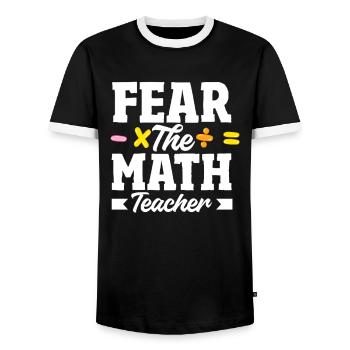 Math Teacher Math Gift - Men's Ringer Shirt - black/white - Front - AI Model Female 172 light (172cm) & AI Model Male 178 light (178cm)