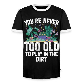 Garden Plants Gardener Garden Lover Planting - Men's Ringer Shirt - black/white - Front - AI Model Female 172 light (172cm) & AI Model Male 178 light (178cm)
