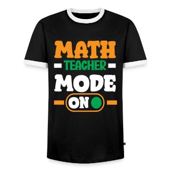 Math Teacher Math Gift - Men's Ringer Shirt - black/white - Front - AI Model Female 172 light (172cm) & AI Model Male 178 light (178cm)