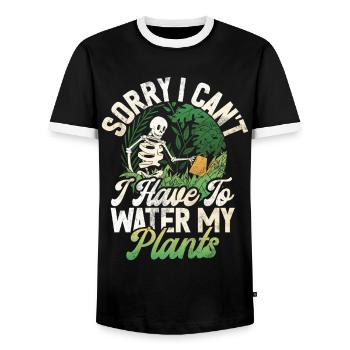 Garden Plants Gardener Garden Lover Planting - Men's Ringer Shirt - black/white - Front - AI Model Female 172 light (172cm) & AI Model Male 178 light (178cm)