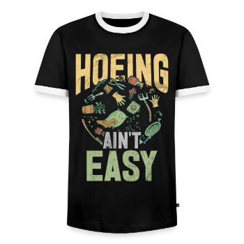 Garden Plants Gardener Garden Lover Planting - Men's Ringer Shirt - black/white - Front - AI Model Female 172 light (172cm) & AI Model Male 178 light (178cm)