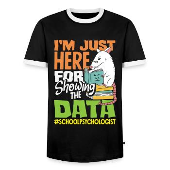 Psychologie Conseillère Psychologique Scolaire - T-shirt contrasté Homme - noir/blanc - Devant - AI Model Female 172 light (172cm) & AI Model Male 178 light (178cm)