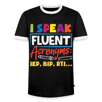 Psychologie Conseillère Psychologique Scolaire - T-shirt contrasté Homme - noir/blanc - Devant - AI Model Female 172 light (172cm) & AI Model Male 178 light (178cm)