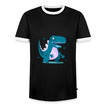 Drache Drachen Kind Kinder - Männer Kontrast-T-Shirt - Schwarz/Weiß - Vorne - AI Model Female 172 light (172cm) & AI Model Male 178 light (178cm)