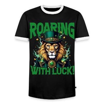 Rugir de chance - T-shirt contrasté Homme - noir/blanc - Devant - AI Model Female 172 light (172cm) & AI Model Male 178 light (178cm)