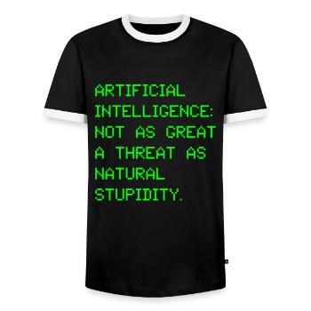 Intelligence artificielle intelligence artificielle - T-shirt contrasté Homme - noir/blanc - Devant - AI Model Female 172 light (172cm) & AI Model Male 178 light (178cm)
