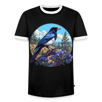 Pies Pie - T-shirt contrasté Homme - noir/blanc - Devant - AI Model Female 172 light (172cm) & AI Model Male 178 light (178cm)