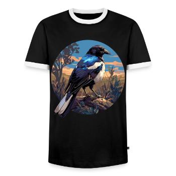 Pies Pie - T-shirt contrasté Homme - noir/blanc - Devant - AI Model Female 172 light (172cm) & AI Model Male 178 light (178cm)