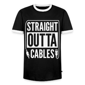 Funny Audiovisual Technician AV Tec - Men's Ringer Shirt - black/white - Front - AI Model Female 172 light (172cm) & AI Model Male 178 light (178cm)