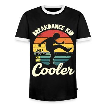 Breakdance Kid Breakdancer Retro Dance B-Boys - T-shirt contrasté Homme - noir/blanc - Devant - AI Model Female 172 light (172cm) & AI Model Male 178 light (178cm)