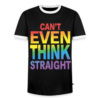 Pride LGBTQ Pride Regenbogen Pride Gay Pride Lgbtq - Männer Kontrast-T-Shirt - Schwarz/Weiß - Vorne - AI Model Female 172 light (172cm) & AI Model Male 178 light (178cm)