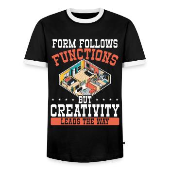 Architect Architecture Gift Architecture Student - Men's Ringer Shirt - black/white - Front - AI Model Female 172 light (172cm) & AI Model Male 178 light (178cm)