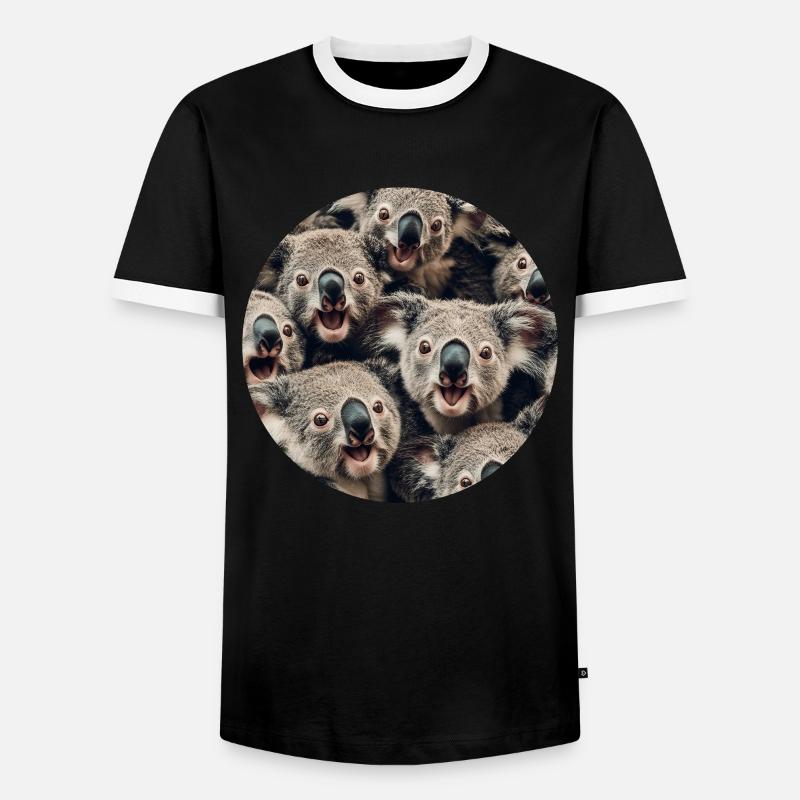 Koala - Männer Kontrast-T-Shirt - Schwarz/Weiß